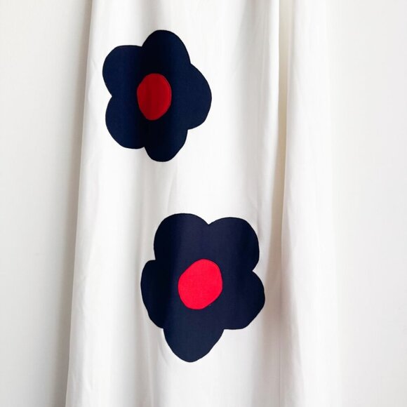 Vintage 70s A line White Blue Floral Maxi Skirt Boho - Picture 3 of 4